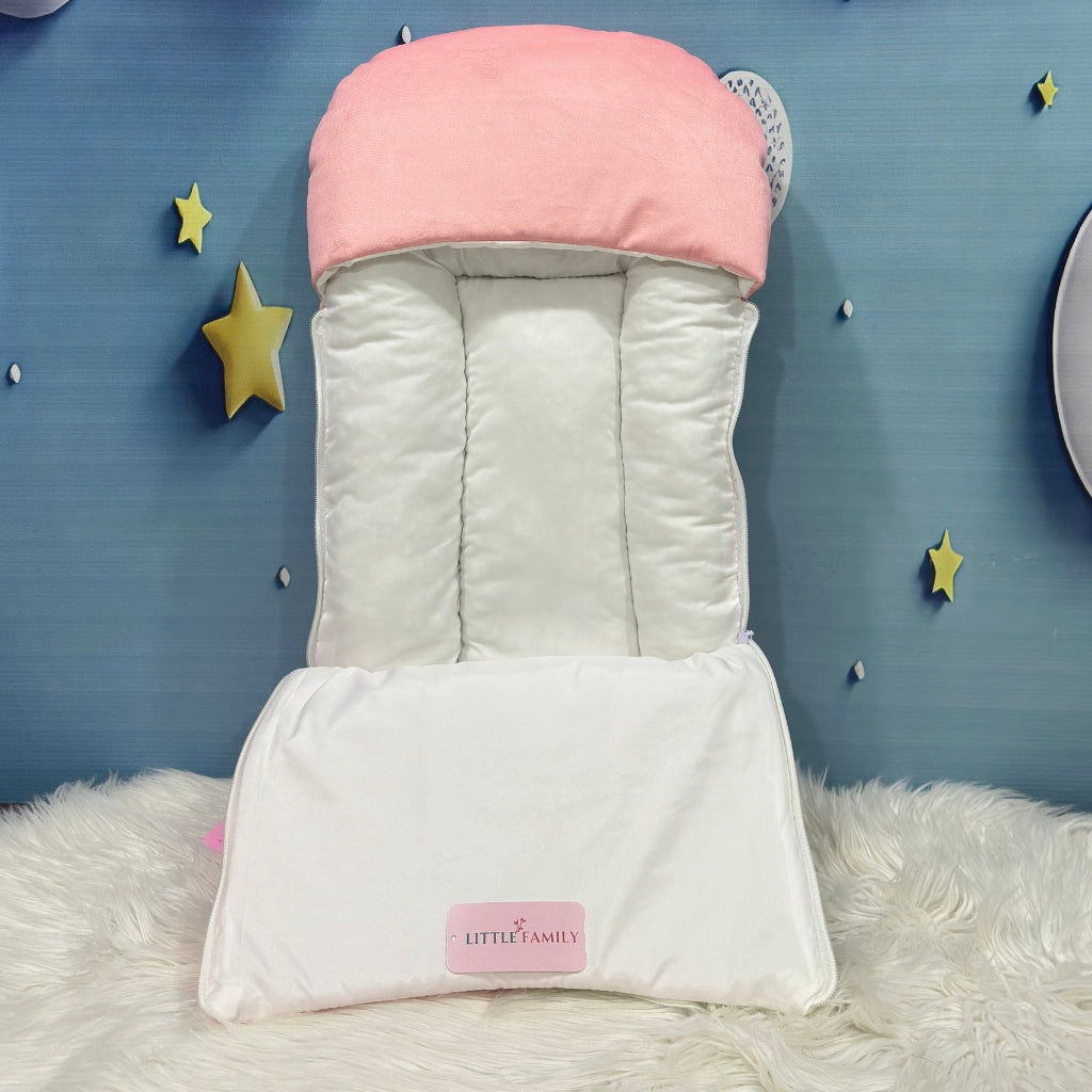 Born to Bloom Theme Premium Velvet Baby Carry Nest – Pink