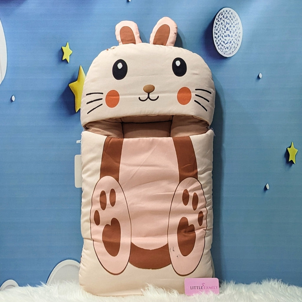 Premium Velvet Baby Carry Nest | "Bunny Theme" – Brown