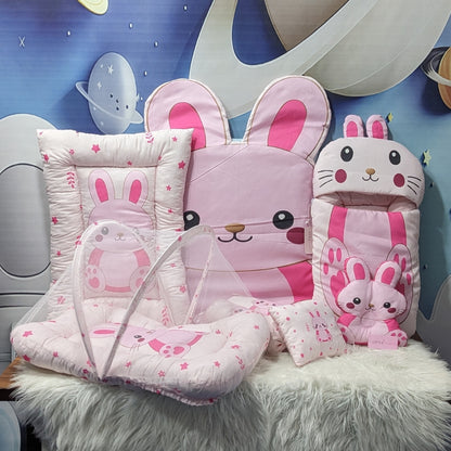 Premium 8-Piece Bunny Baby Bedding Set - Pink