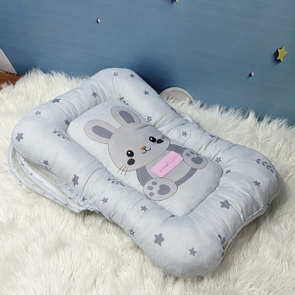 Premium 8-Piece Bunny Baby Bedding Set - Grey