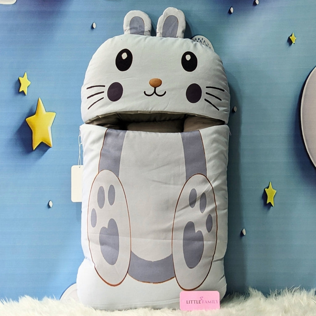 Premium Velvet Baby Carry Nest | "Bunny Theme" – Grey