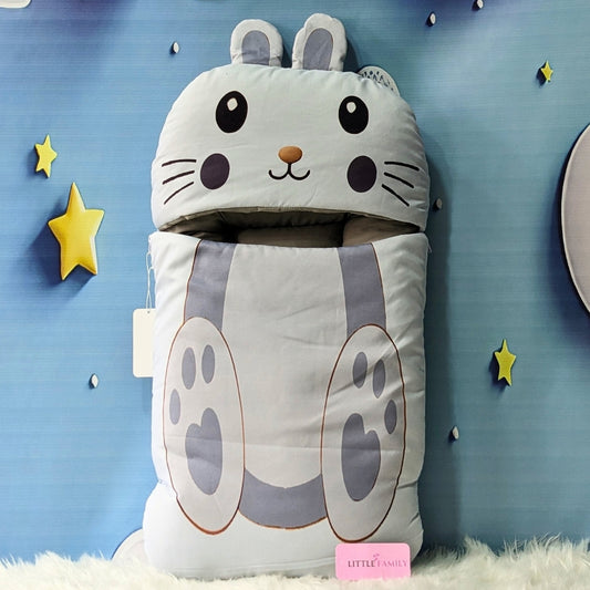 Premium Velvet Baby Carry Nest | "Bunny Theme" – Grey