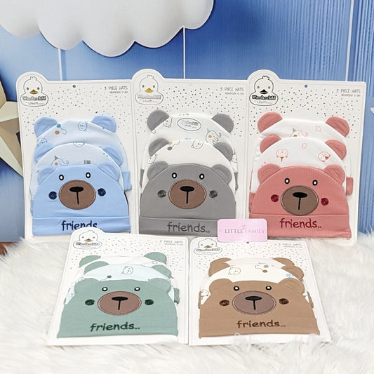 Newborn Baby Cotton Caps – Pack of 3 | Friends