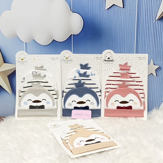 Newborn Baby Cotton Caps – Pack of 3 | Penguin