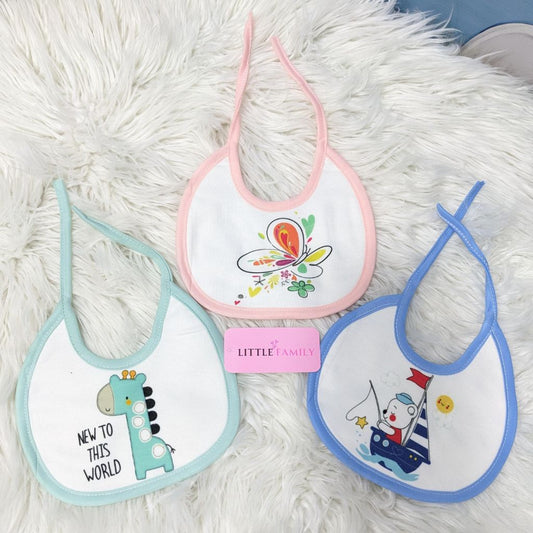 Pack of 3 Baby Bibs Set - "New to this World"