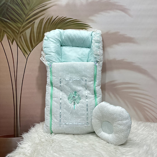 Winter Chikankari Baby Carry Nest with Zipper