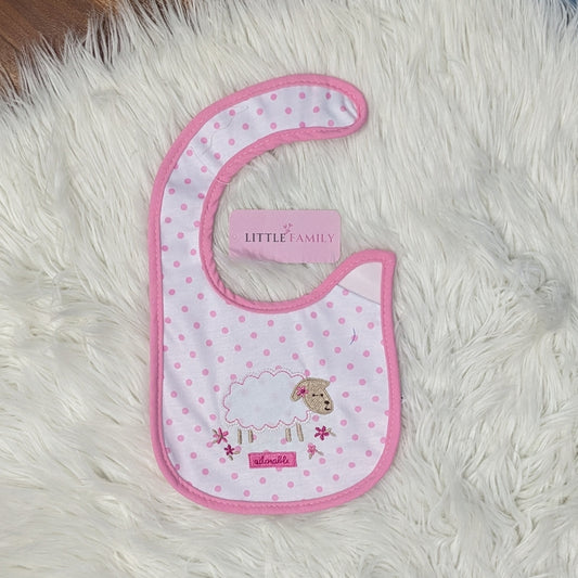 Premium Cotton Baby Bib – Pink Sheep