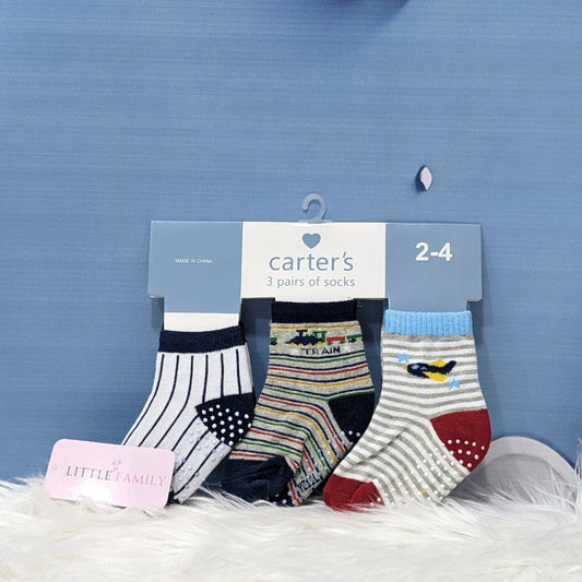 Baby Cotton Socks Set for Kids (2–4 Years) – 3 Pair Pack