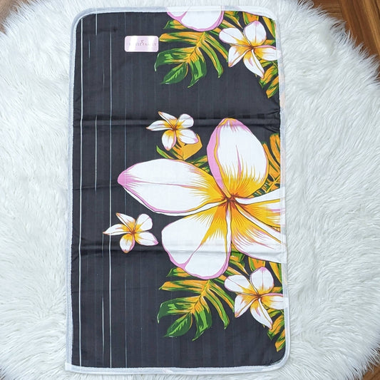 Premium Double-XL Waterproof Baby Diaper Changing Sheet – White Flower