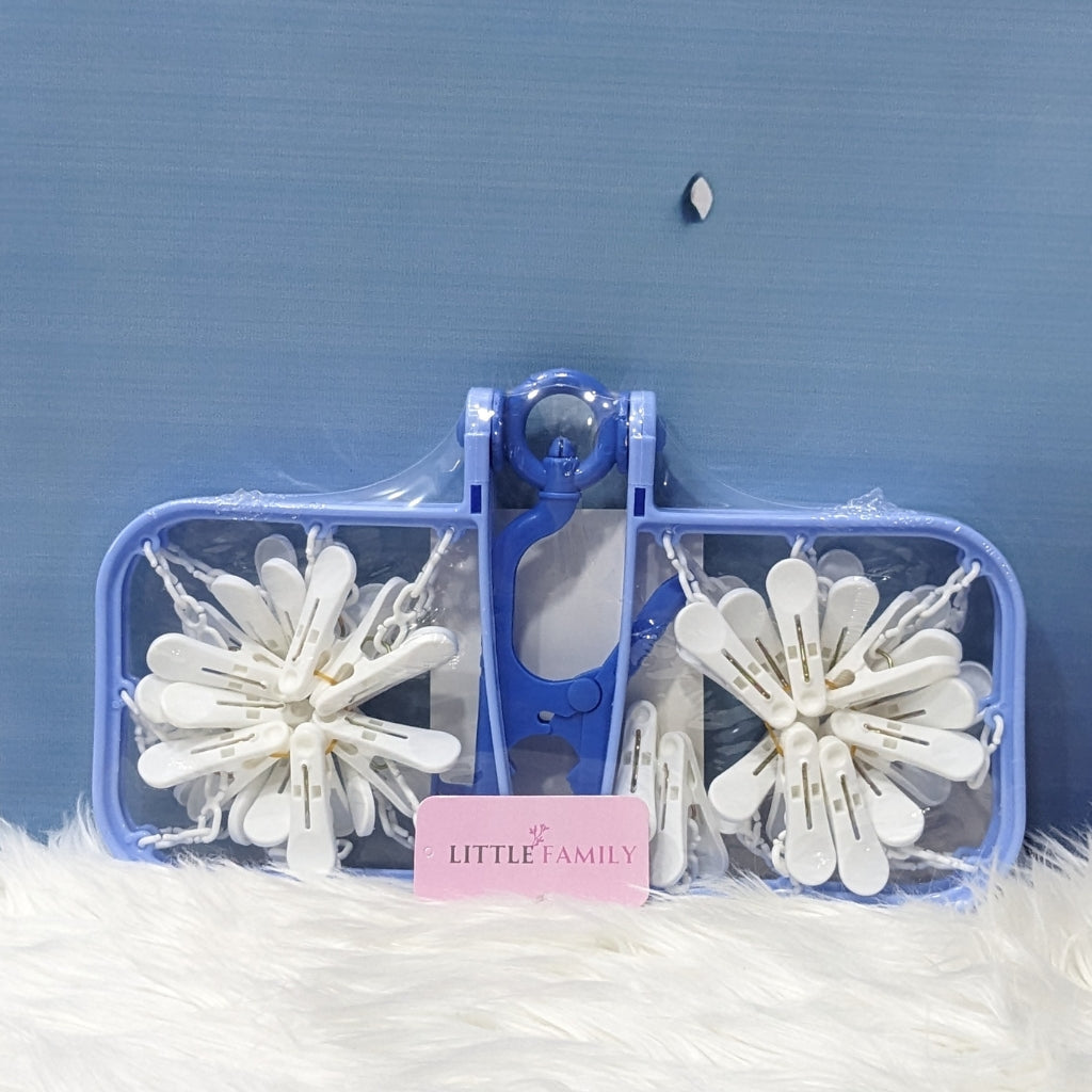Baby Clothes Drying Hanger with 28 Clips (Rectangle)