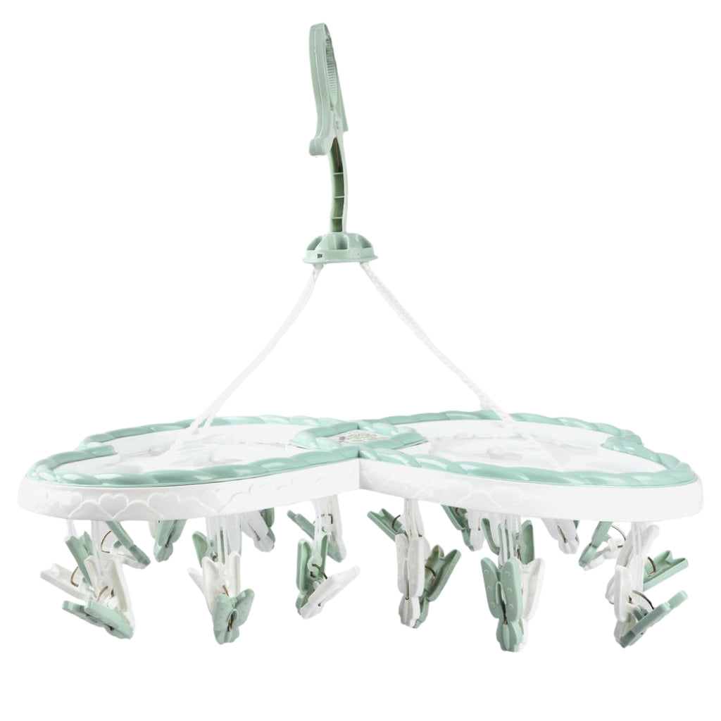 Baby Clothes Drying Hanger with Clips (Heart)