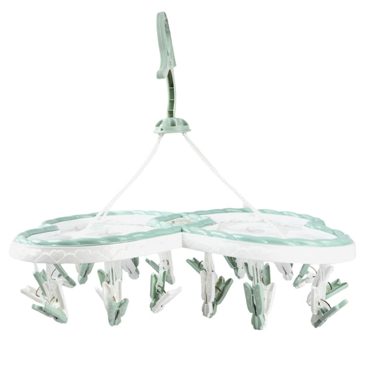 Baby Clothes Drying Hanger with Clips (Heart)