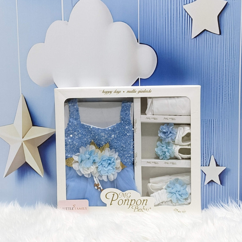Sky Blue Baby Frock Set – Perfect for Special Occasions