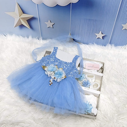 Sky Blue Baby Frock Set – Perfect for Special Occasions
