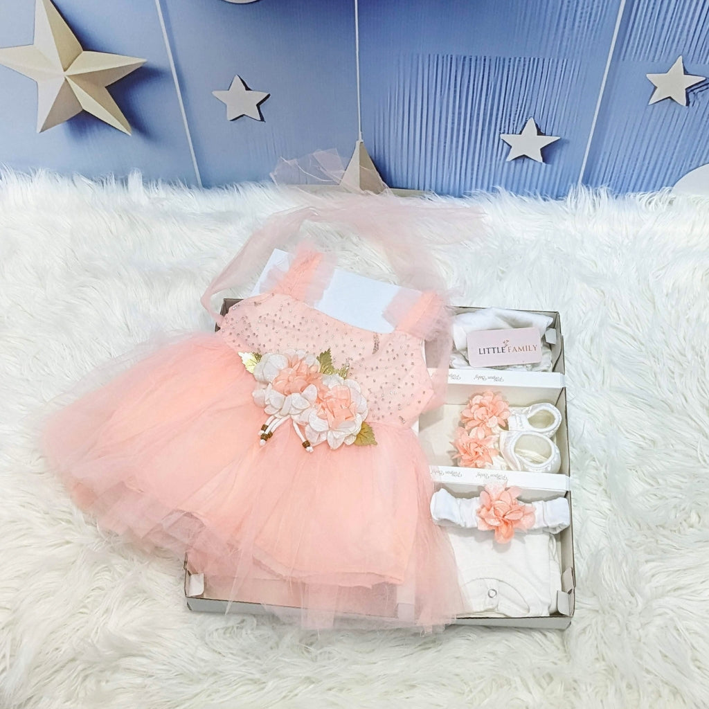 Peach Baby Frock Set – Perfect for Special Occasions