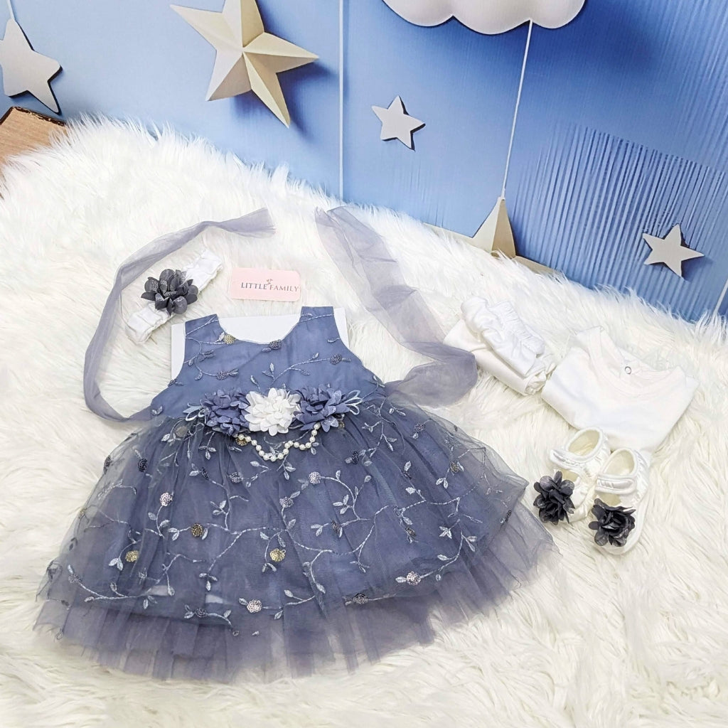 Grey Baby Frock Set – Perfect for Special Occasions