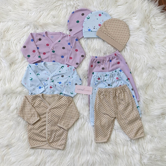 Colorful Polka Fun – 3-Piece Newborn Suit Set