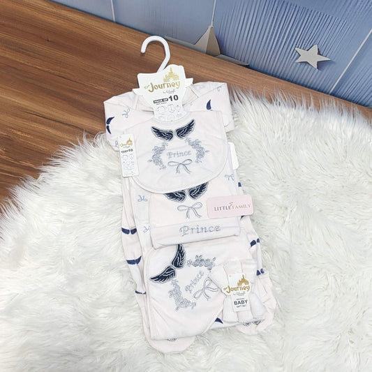 Prince 10-Piece Fleece Newborn Starter Set - Navy Blue