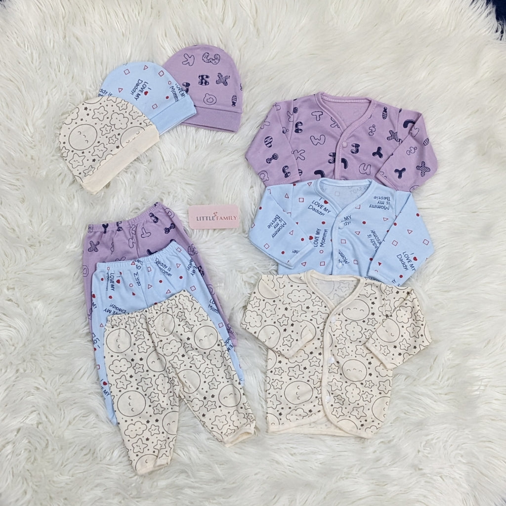 “I Love My Parents” Print – 3-Piece Baby Suit Set