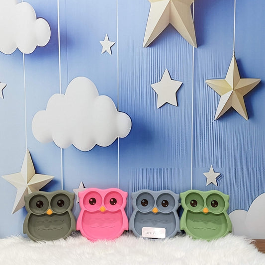 Owl-Shaped Silicone Baby Plate