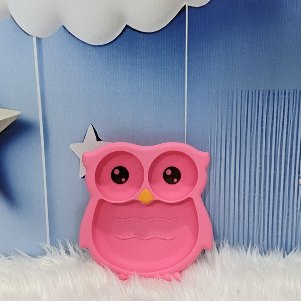 Owl-Shaped Silicone Baby Plate