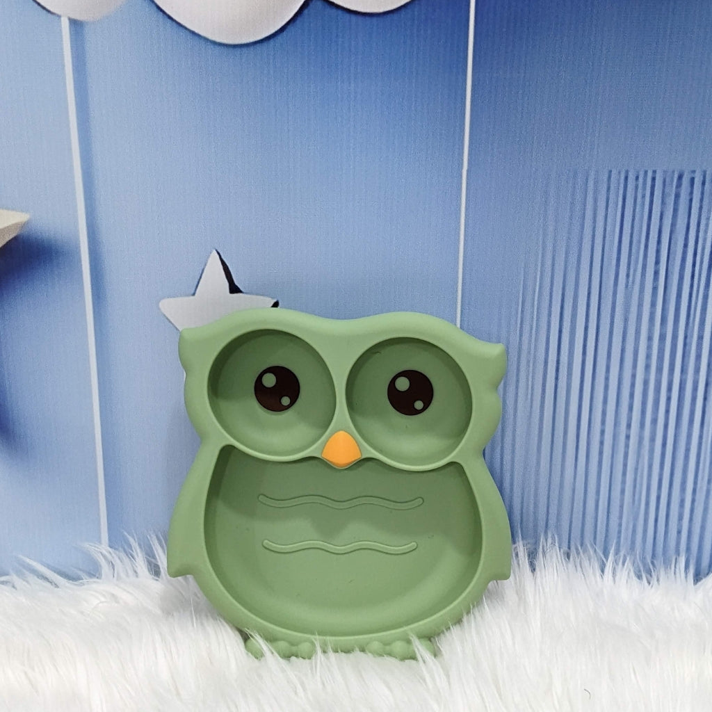 Owl-Shaped Silicone Baby Plate