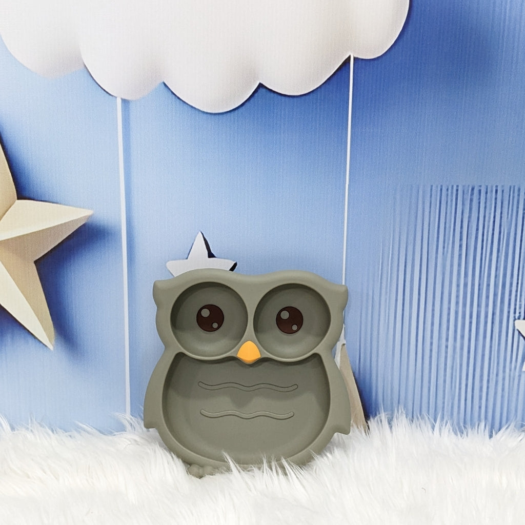 Owl-Shaped Silicone Baby Plate