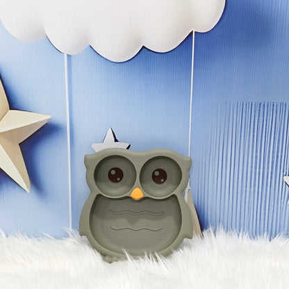 Owl-Shaped Silicone Baby Plate