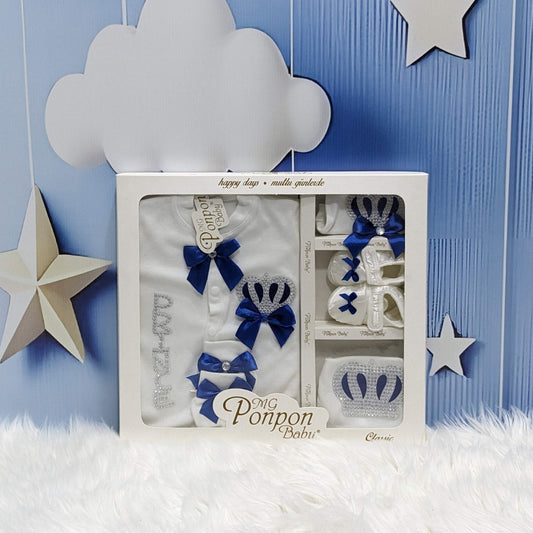 Turkish-Style Baby Gift Set – Royal Blue Little Prince Edition (5 Pieces)