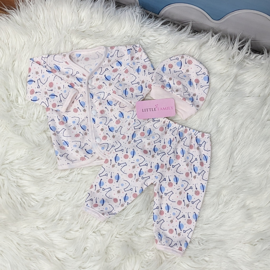 Newborn 3-Piece Cotton Outfit Set – Pack of 3