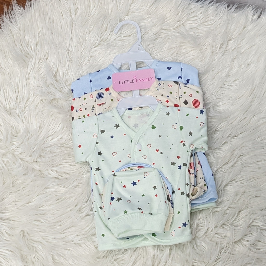 Newborn 3-Piece Cotton Outfit Set – Pack of 3