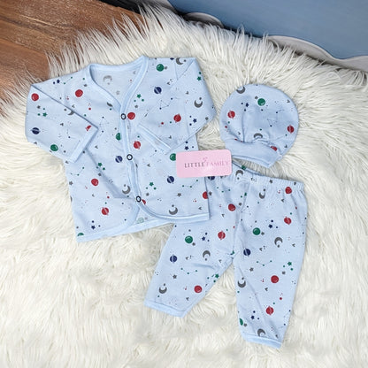 Newborn 3-Piece Cotton Outfit Set – Pack of 3