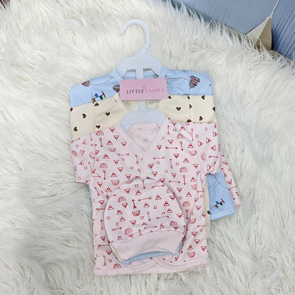 Newborn 3-Piece Cotton Outfit Set – Pack of 3