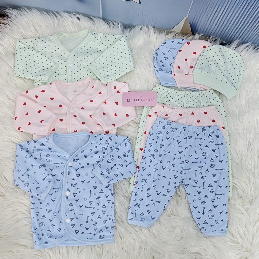 Newborn 3-Piece Cotton Outfit Set – Pack of 3