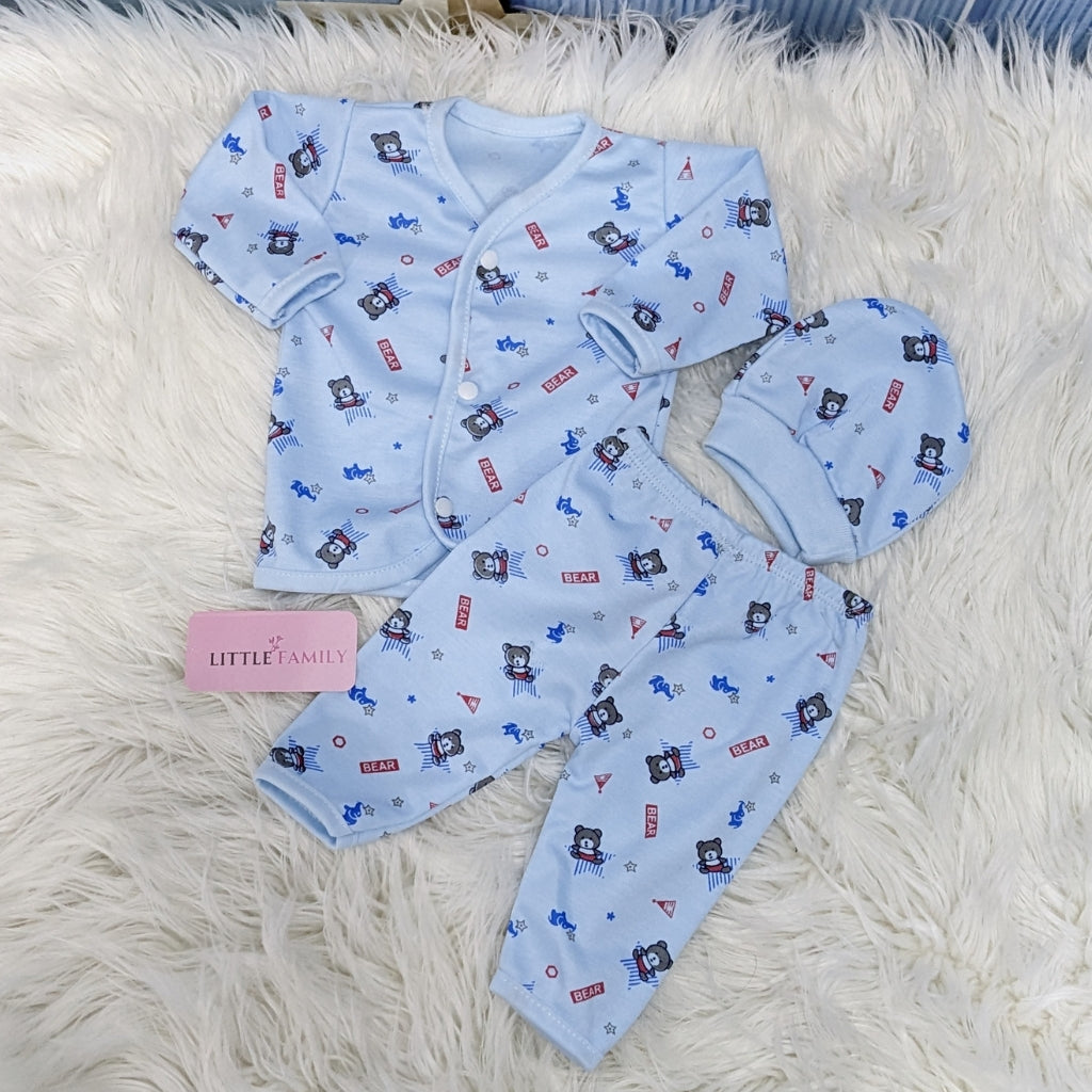 Newborn 3-Piece Cotton Outfit Set – Pack of 3