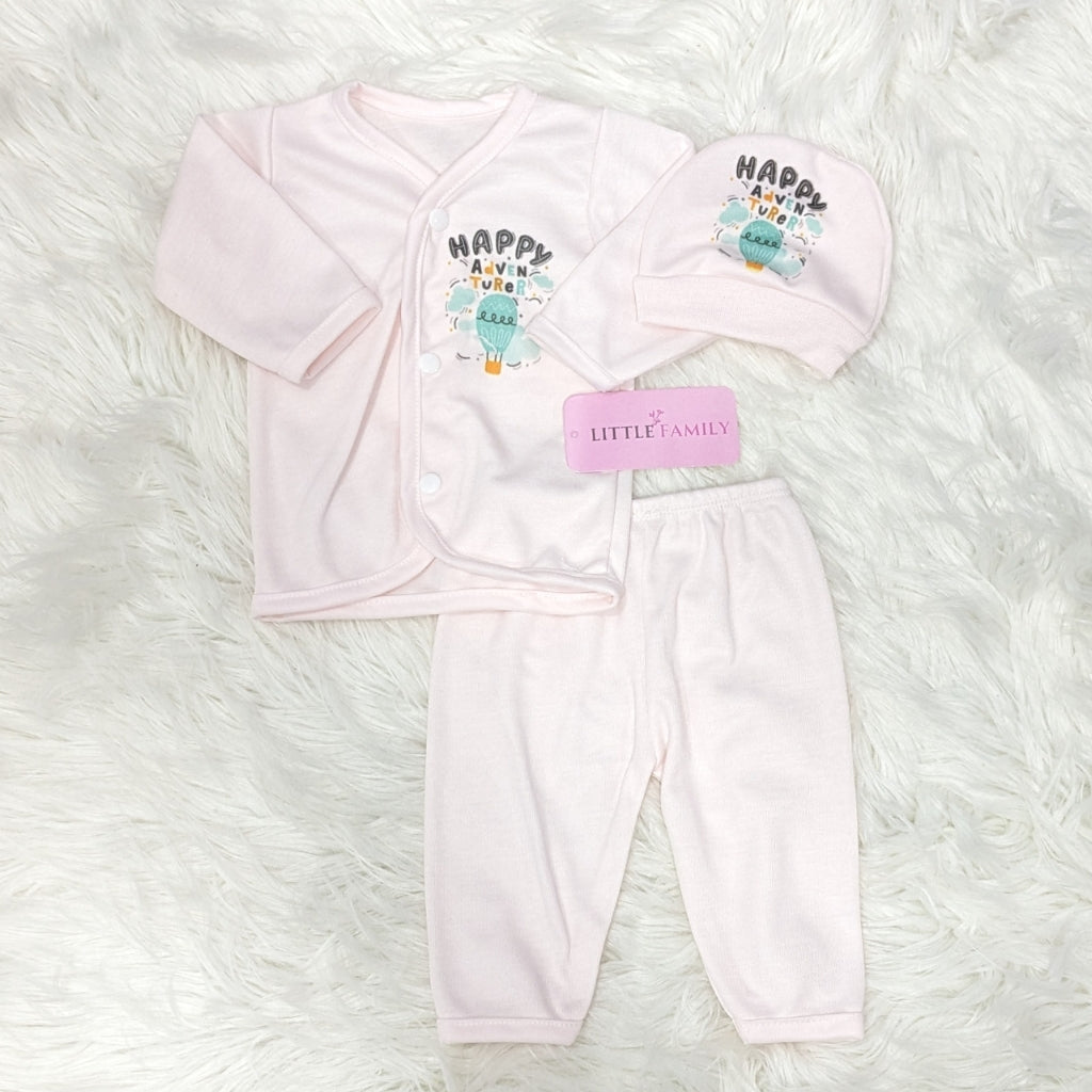 Newborn 3-Piece Cotton Outfit Set – Pack of 3