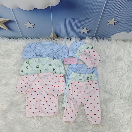 Newborn 3-Piece Cotton Outfit Set – Pack of 3