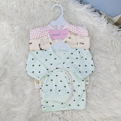 Newborn 3-Piece Cotton Outfit Set – Pack of 3