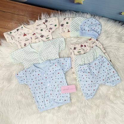 Newborn 3-Piece Cotton Outfit Set (Half) – Pack of 3
