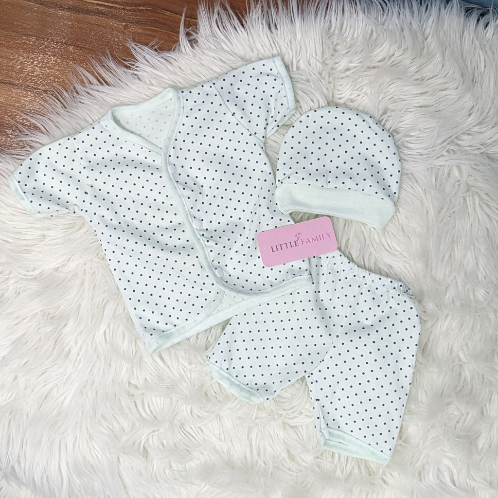 Newborn 3-Piece Cotton Outfit Set (Half) – Pack of 3