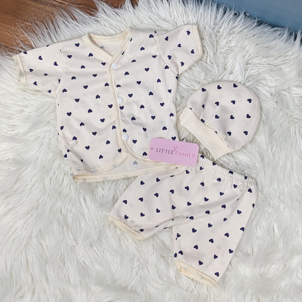 Newborn 3-Piece Cotton Outfit Set (Half) – Pack of 3