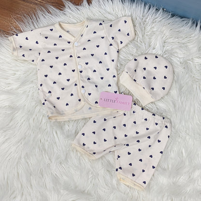 Newborn 3-Piece Cotton Outfit Set (Half) – Pack of 3