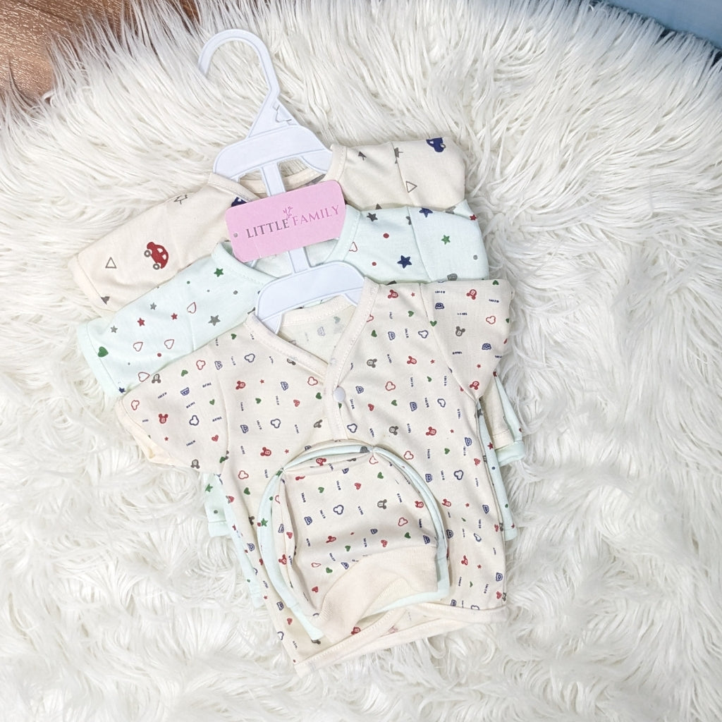 Newborn 3-Piece Cotton Outfit Set (Half) – Pack of 3