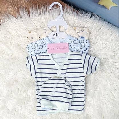 Newborn 3-Piece Cotton Outfit Set (Half) – Pack of 3