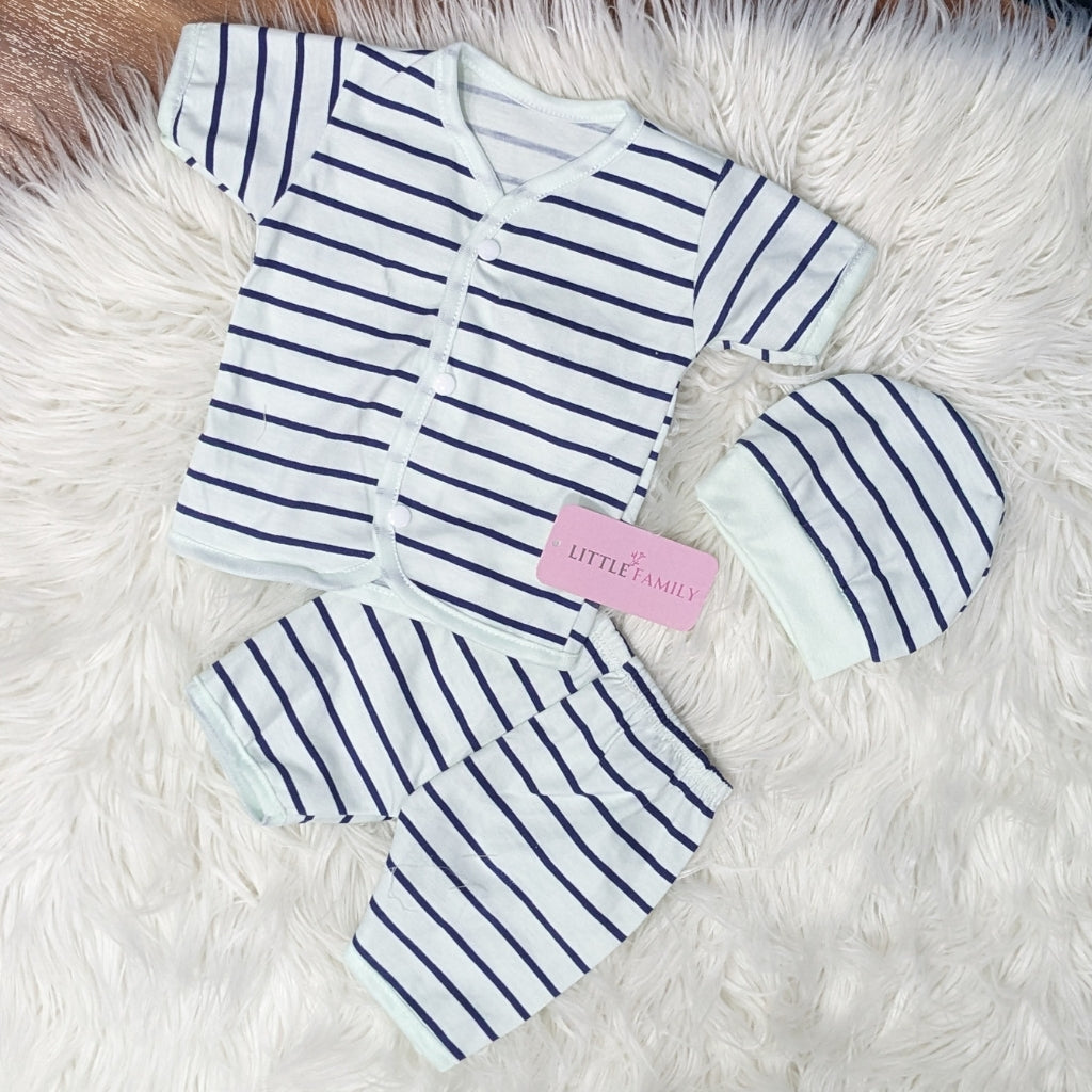 Newborn 3-Piece Cotton Outfit Set (Half) – Pack of 3