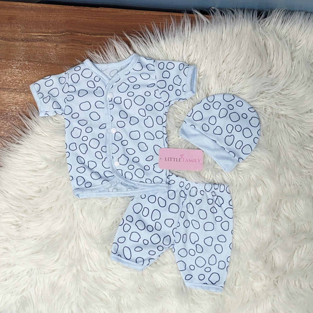 Newborn 3-Piece Cotton Outfit Set (Half) – Pack of 3