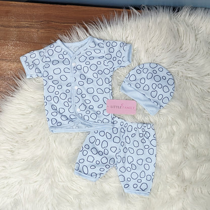 Newborn 3-Piece Cotton Outfit Set (Half) – Pack of 3