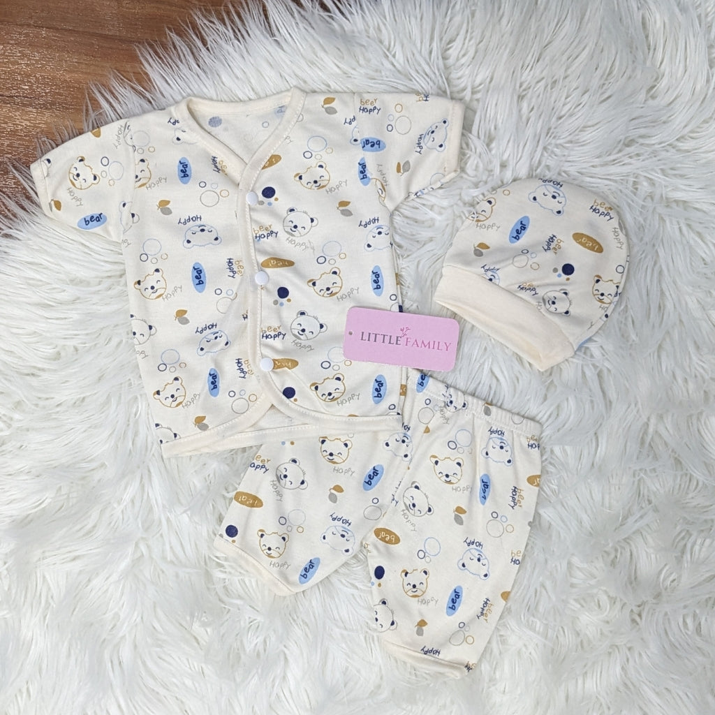 Newborn 3-Piece Cotton Outfit Set (Half) – Pack of 3