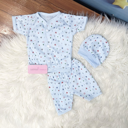 Newborn 3-Piece Cotton Outfit Set (Half) – Pack of 3