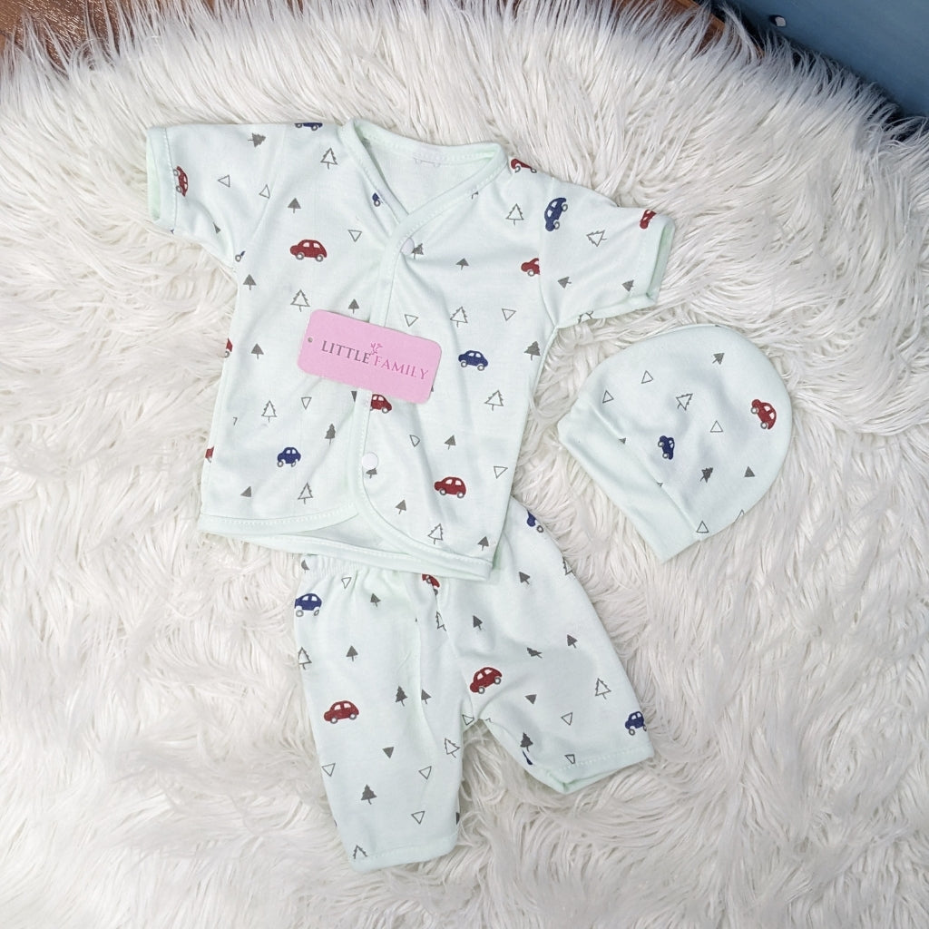 Newborn 3-Piece Cotton Outfit Set (Half) – Pack of 3